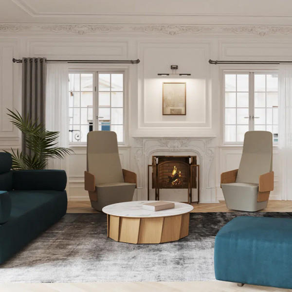 Dasras Volute Coffee table ceramic wood oak or walnut - 10 finishes 3 sizes