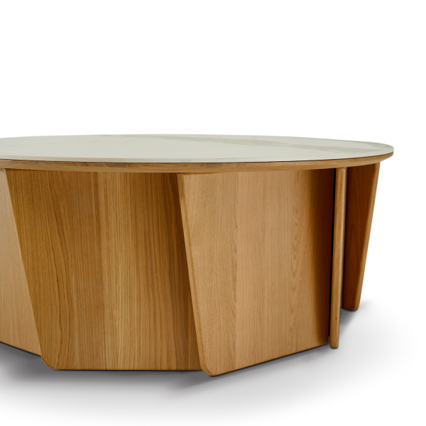 Dasras Volute Coffee table ceramic wood oak or walnut - 10 finishes 3 sizes