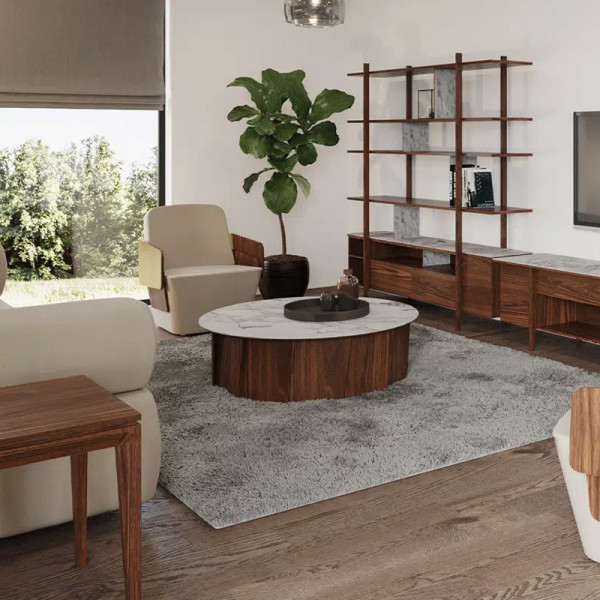 Dasras Volute Coffee table ceramic wood oak or walnut - 10 finishes 3 sizes