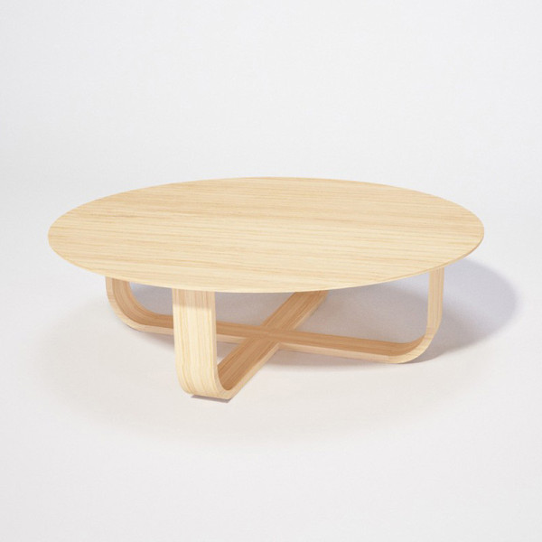 Dasras Luge Round coffee table oak wood - 9 finishes 3 sizes