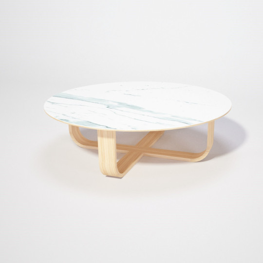 Dasras Luge Round coffee table ceramic wood oak - 9 finishes 3 sizes