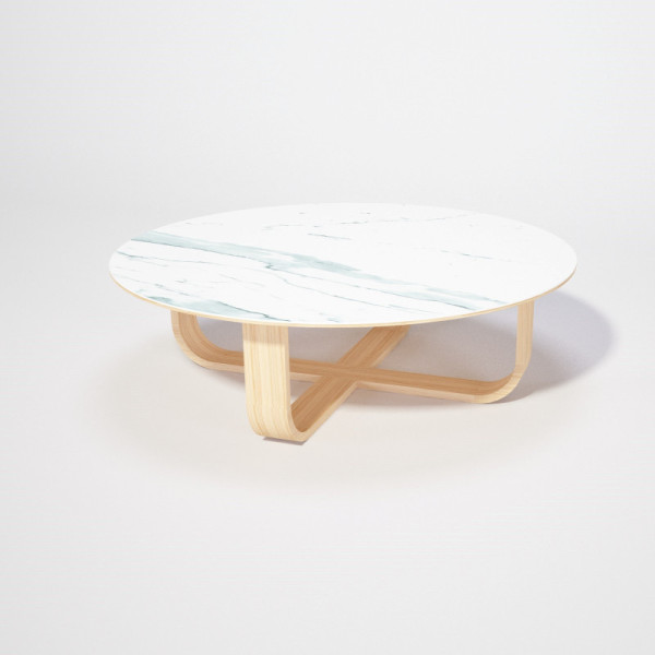 Dasras Luge Round coffee table ceramic wood oak - 9 finishes 3 sizes