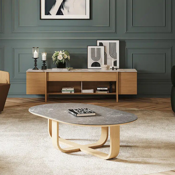 Dasras Luge Oblong coffee table oak wood - 9 finishes 2 sizes