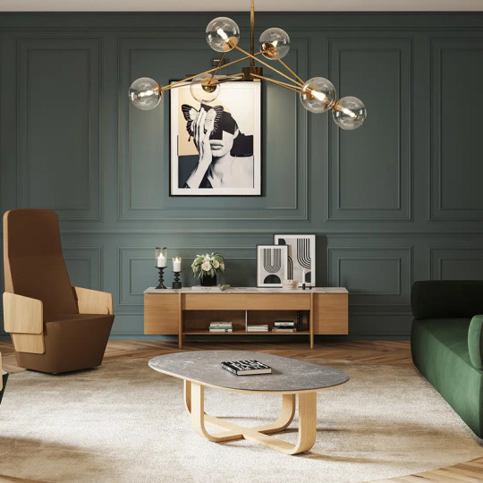 Dasras Luge Oblong coffee table ceramic wood oak - 9 finishes 2 sizes