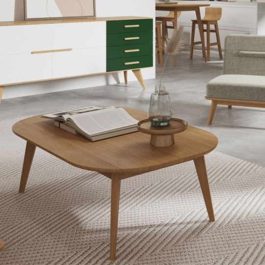 Dasras Snack rectangular coffee table in oak or walnut wood - 10 finishes 2 sizes