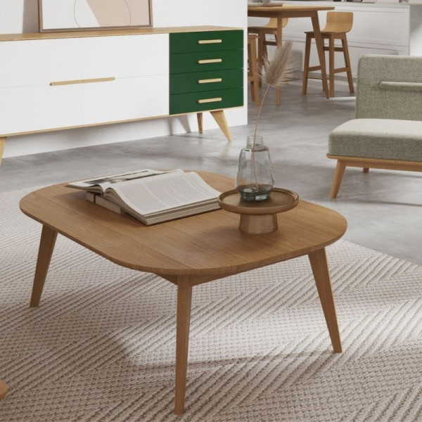 Dasras Snack rectangular coffee table in oak or walnut wood - 10 finishes 2 sizes