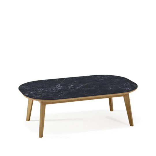 Dasras Snack rectangular coffee table ceramic wood oak or walnut - 10 finishes 2 sizes