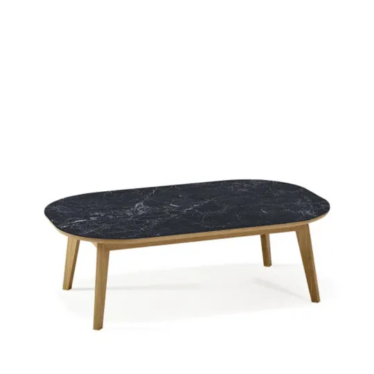 Dasras Snack rectangular coffee table ceramic wood oak or walnut - 10 finishes 2 sizes