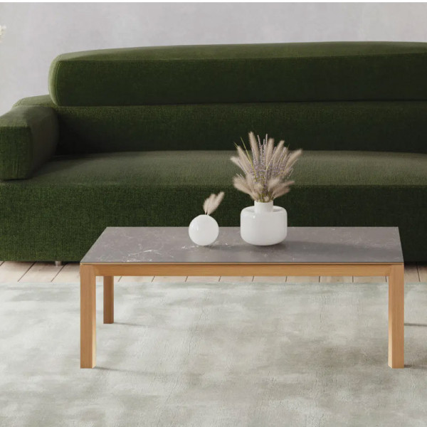 Dasras Clarté Rectangular coffee table ceramic wood oak or walnut - 10 finishes 2 sizes 2 models