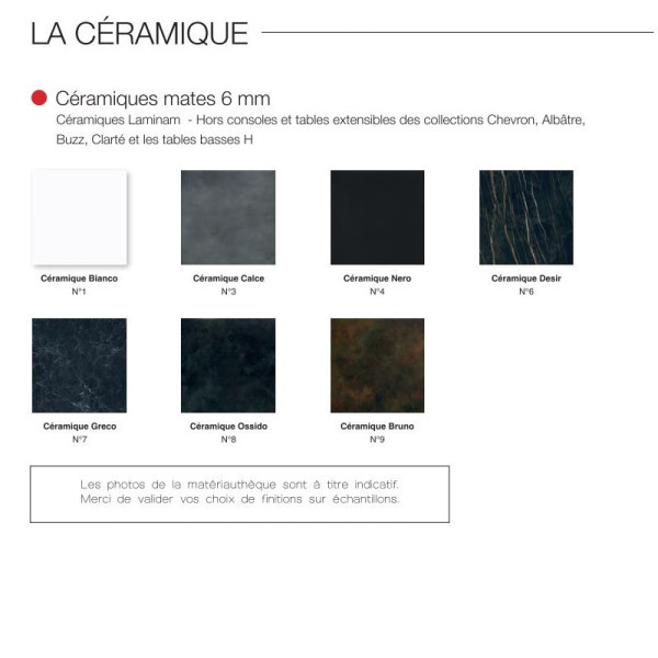 Dasras Clarté Fixed console ceramic wood oak or walnut - 10 finishes 4 sizes