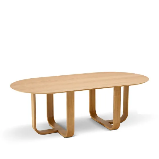 Dasras Luge Fixed dining table oak wood H.75 - 9 finishes 3 sizes