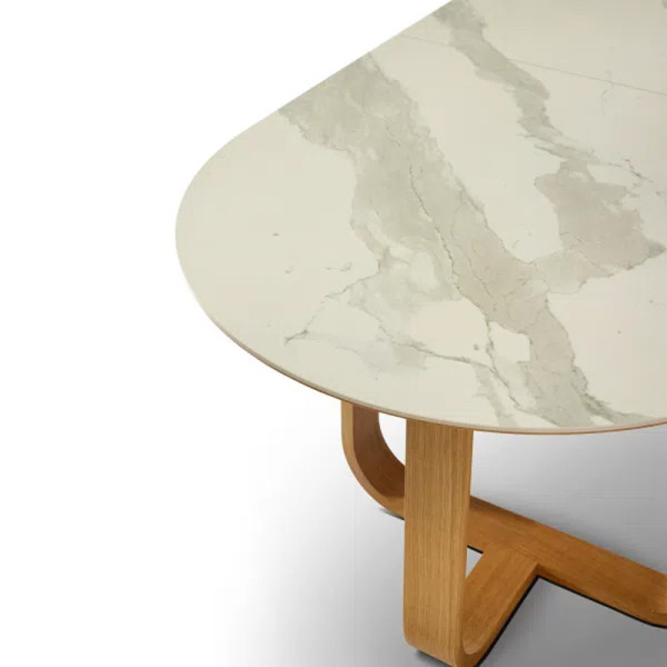 Dasras Luge Fixed dining table ceramic wood oak H.75 - 9 finishes 3 sizes