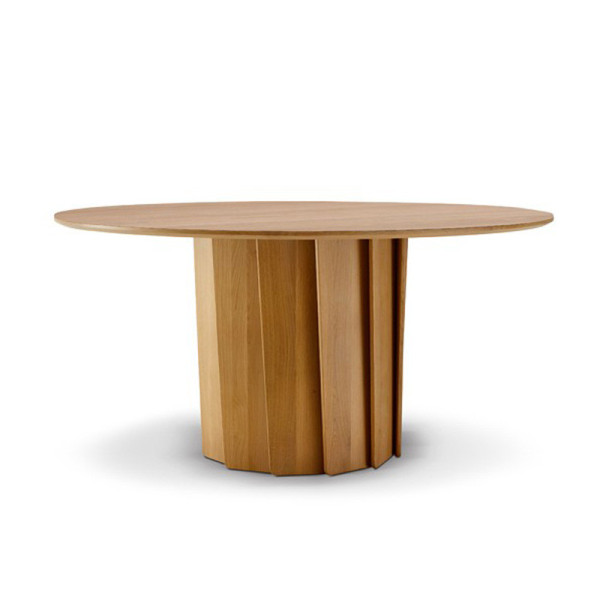 Dasras Volute Fixed dining table oak or walnut wood H.75 - 10 finishes 3 sizes