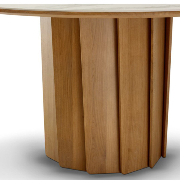 Dasras Volute Fixed dining table oak or walnut wood H.75 - 10 finishes 3 sizes