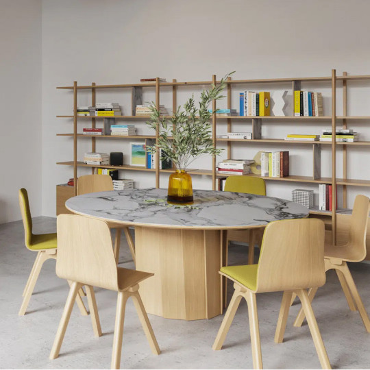 Dasras Volute Fixed dining table ceramic wood oak or walnut H.75 - 10 finishes 3 sizes