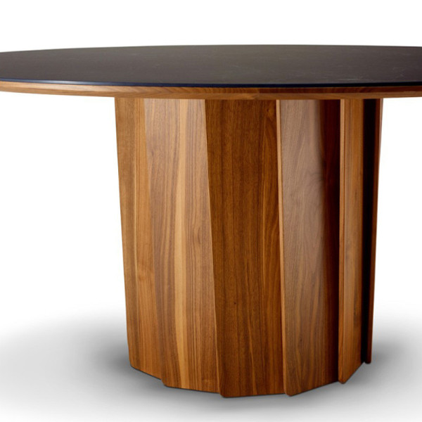 Dasras Volute Fixed dining table ceramic wood oak or walnut H.75 - 10 finishes 3 sizes