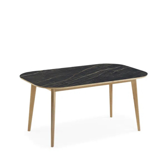 Dasras Snack fixed dining table ceramic wood oak or walnut - 10 finishes 17 sizes