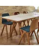 Dasras Chevron Fixed dining table ceramic wood oak or walnut - 10 finishes 17 sizes