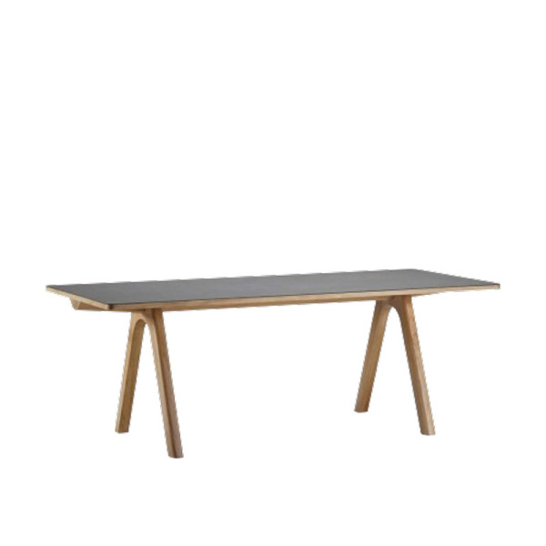 Dasras Chevron Fixed dining table ceramic wood oak or walnut - 10 finishes 17 sizes
