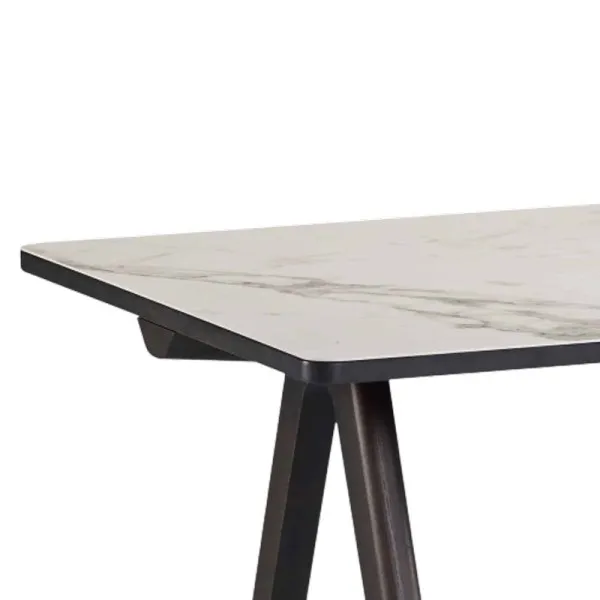 Dasras Chevron Fixed dining table ceramic wood oak or walnut - 10 finishes 17 sizes
