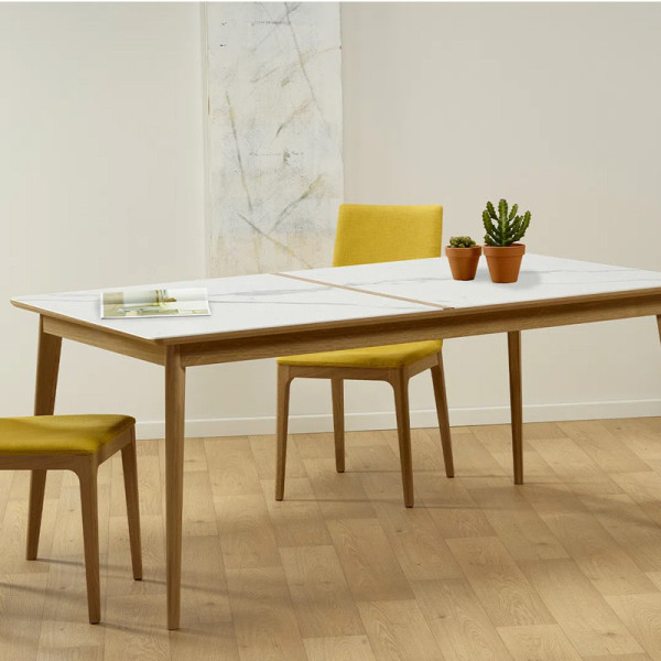 Dasras Paul Fixed dining table ceramic wood oak or walnut - 10 finishes 17 sizes