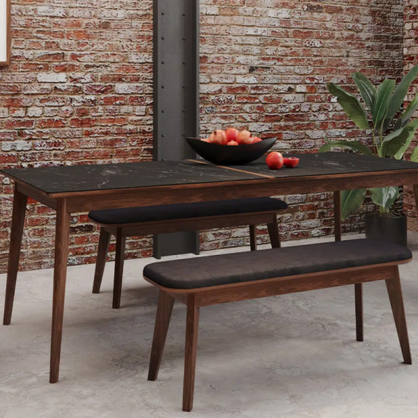 Dasras Paul Fixed dining table ceramic wood oak or walnut - 10 finishes 17 sizes