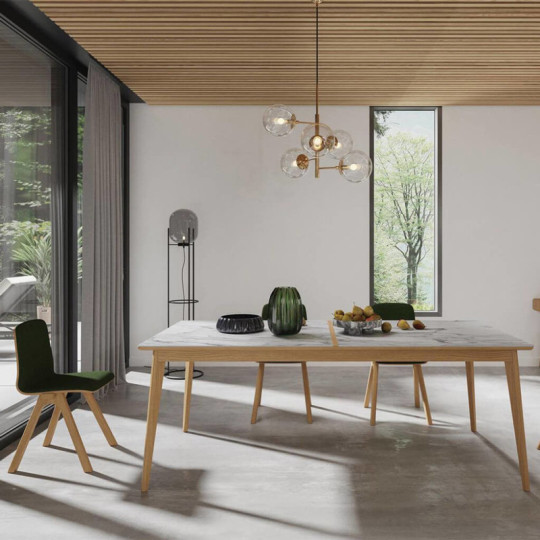 Dasras Paul Fixed dining table ceramic wood oak or walnut - 10 finishes 17 sizes