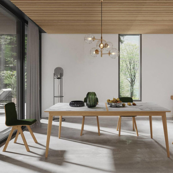 Dasras Paul Fixed dining table ceramic wood oak or walnut - 10 finishes 17 sizes