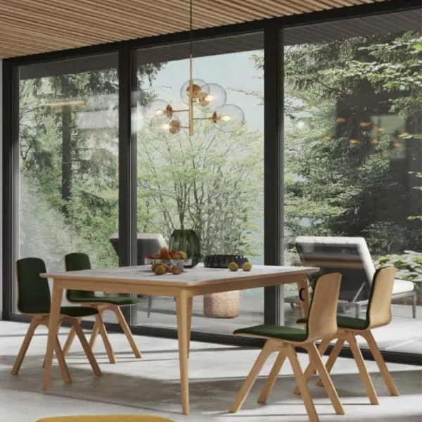 Dasras Paul Fixed dining table ceramic wood oak or walnut - 10 finishes 17 sizes