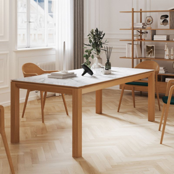 Dasras Clarté Fixed dining table ceramic wood oak or walnut - 10 finishes 17 sizes