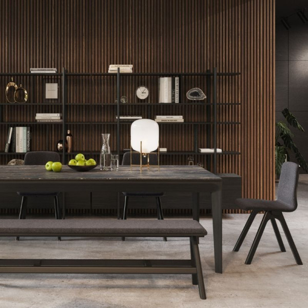 Dasras Buzz fixed dining table ceramic wood oak or walnut - 10 finishes 17 sizes