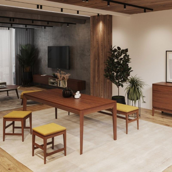 Dasras Buzz extendable dining table in oak or walnut wood - 10 finishes 12 sizes