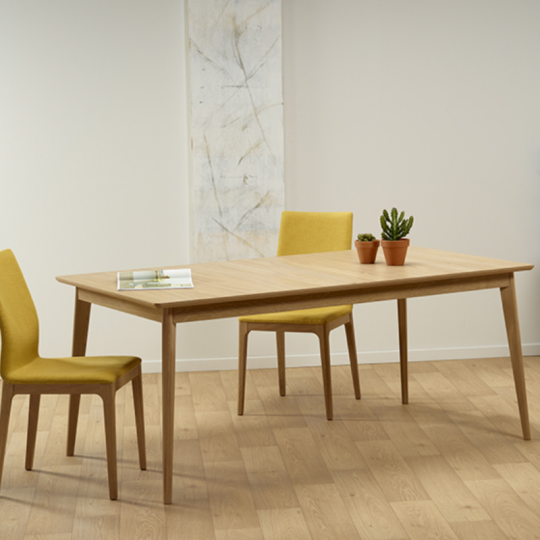 Dasras Paul extendable dining table in oak or walnut wood - 10 finishes 12 sizes