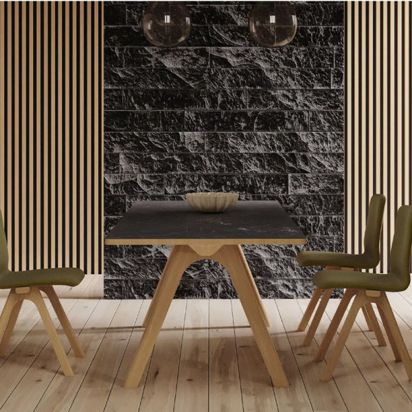 Dasras Chevron Extendable dining table ceramic wood oak or walnut - 10 finishes 8 sizes