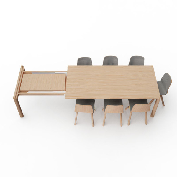 Dasras Rives extendable dining table in oak or walnut wood - 10 finishes 3 sizes