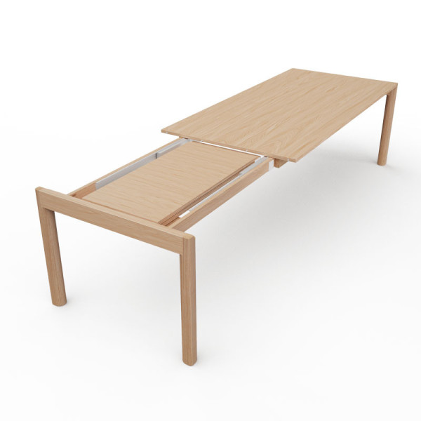 Dasras Rives extendable dining table in oak or walnut wood - 10 finishes 3 sizes