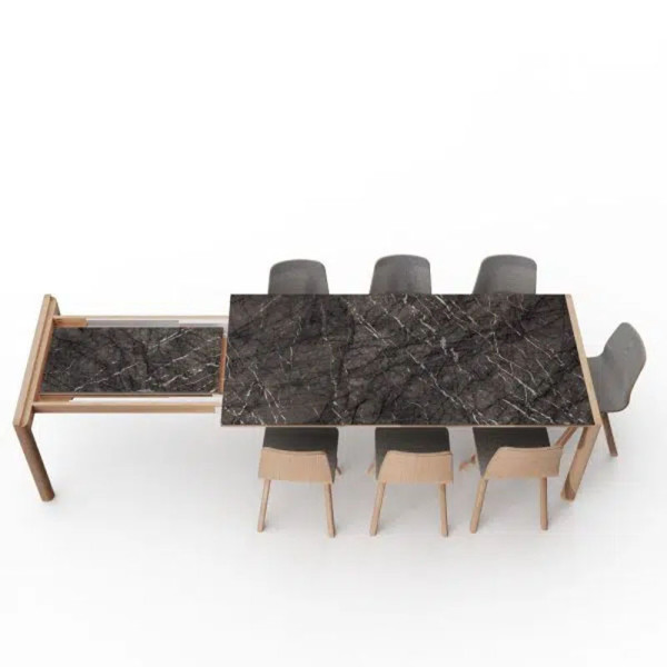 Dasras Rives extendable dining table ceramic wood oak or walnut - 10 finishes 3 sizes