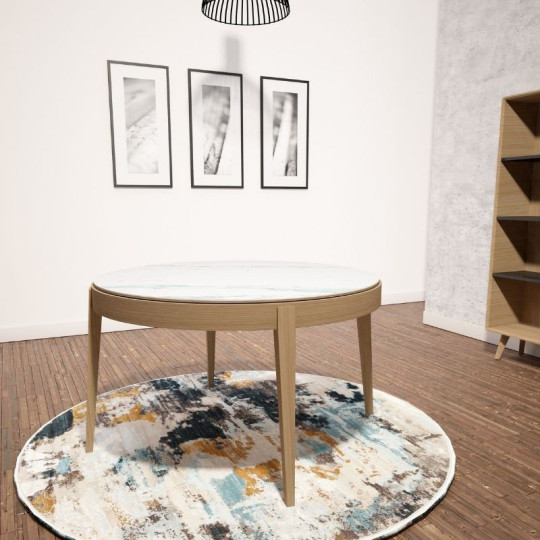 Dasras Liseré Extendable dining table ceramic wood oak - 9 finishes 3 sizes