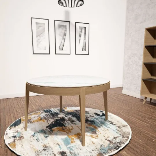 Dasras Liseré Extendable dining table ceramic wood oak - 9 finishes 3 sizes