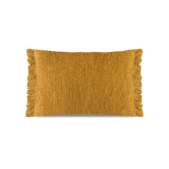 Mairo Pôdevache mohair cushion rectangular 40x60cm yellow curry