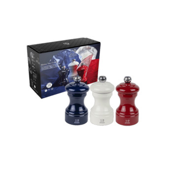 Set of 3 Peugeot Bistro Trio France salt and pepper mills