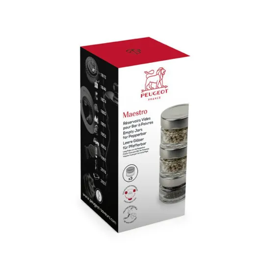 3 empty tanks for Peugeot Maestro pepper mill