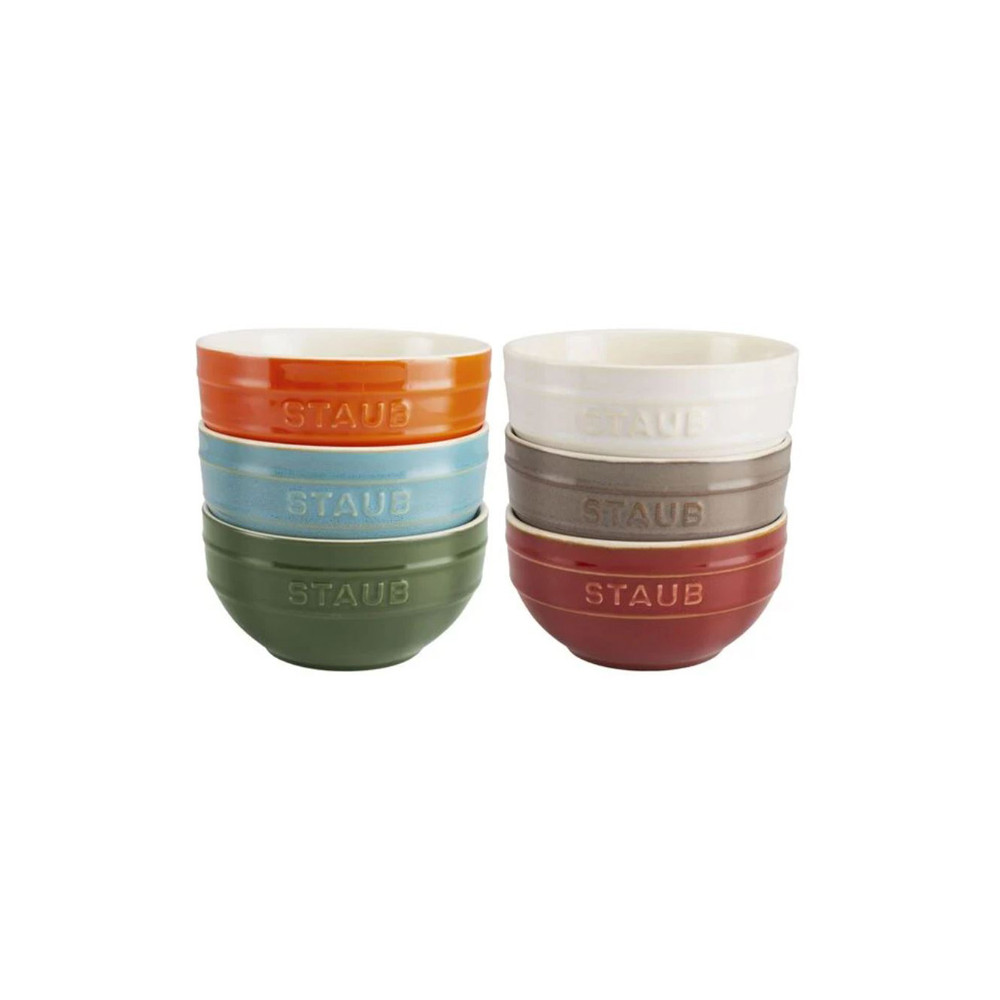 Staub Set of 6 Arc-en-ciel ceramic bowls 12cm