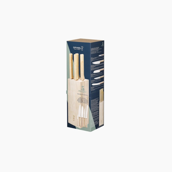 OPINEL block with 5 Parallèle kitchen knives - 2 models