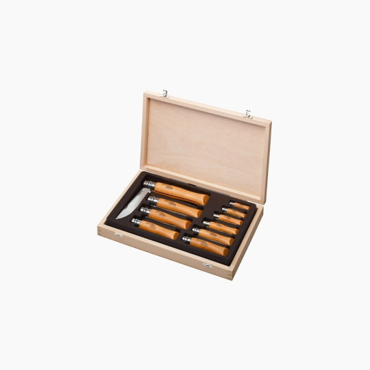 OPINEL Collection box 10 Tradition knives - carbon or stainless steel