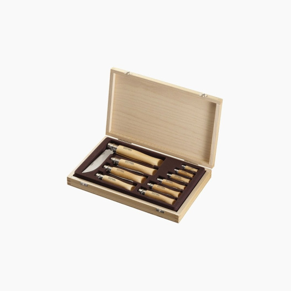 OPINEL Collection box 10 Tradition knives - carbon or stainless steel