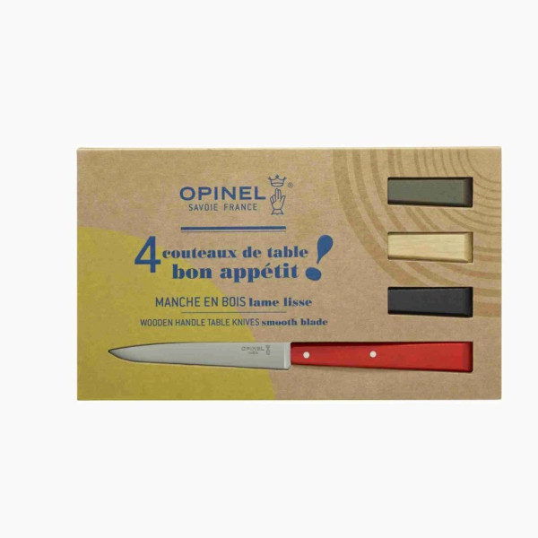 OPINEL box set of 4 knives n°125 Bon appétit bois - 5 colors