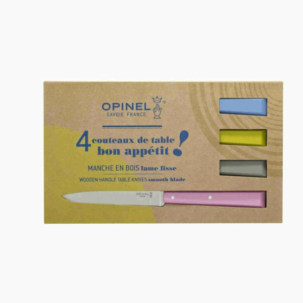 OPINEL box set of 4 knives n°125 Bon appétit bois - 5 colors