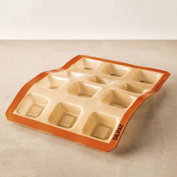 SILPAT 12 square savarin cake mold in silicone 40x30cm