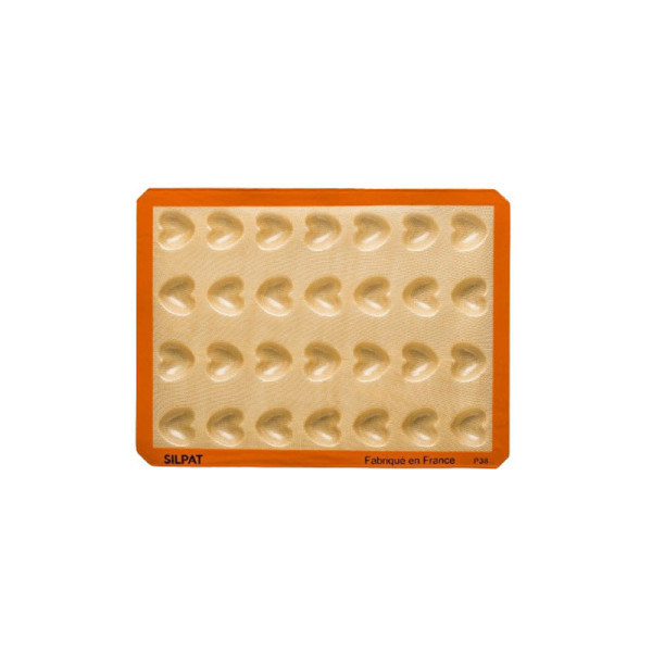 SILPAT 28 mini hearts silicone cake mold 40x30cm